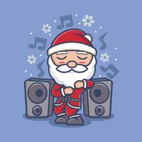 cute cartoon santa claus dancing vector