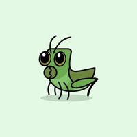 cute cartoon grasshopper vector