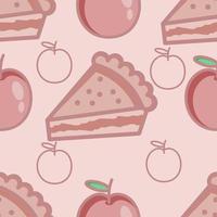 cartoon apple pie pattern vector