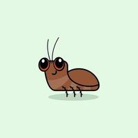 cute cartoon cockroach vector