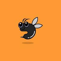 cute cartoon wasp vector