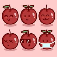 cute cartoon apple vector