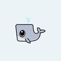 cute cartoon whale vector