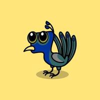 cute cartoon peacock vector