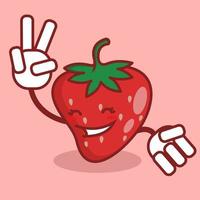 cute cartoon strawberry vector
