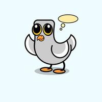 cute cartoon pigeon vector