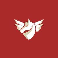 Pegasus simple logo vector