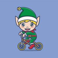 cute cartoon christmas elf vector