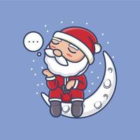 dreamy cute cartoon santa claus vector