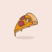 cute cartoon pizza vector