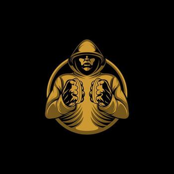 combatiente sencillo logo vector