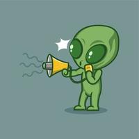 funny cartoon aliens protest vector