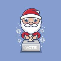 linda dibujos animados Papa Noel claus votación elección vector