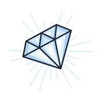 cute cartoon diamond vector