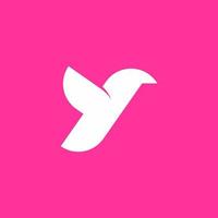 simple logo of letter y and bird vector