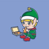 cute cartoon christmas elf vector