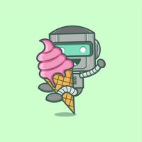 cute cartoon robot vector