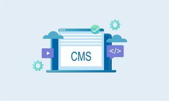 Management system, CMS, website software, security, website builder concept vector