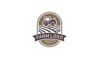 Illustration farm color logo in vintage style vector