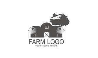 Illustration farm color logo in vintage style vector
