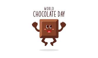 Cute cartoon of chocolate blocks say happy world chocolate day vector
