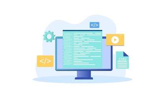 Management system, CMS, website software, security, website builder concept vector