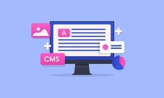 Management system, CMS, website software, security, website builder concept vector