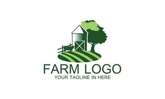 Illustration farm color logo in vintage style vector