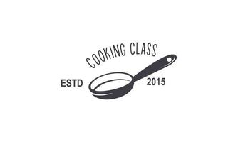 Vintage cooking class and food labels emblems badges logo culinary school cooking courses vector