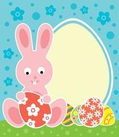Easter background card with bunny vector
