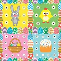 Easter seamless set background card vector