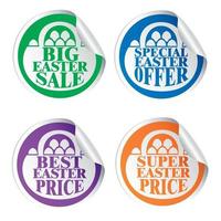 Easter stickers big sale,special offer,best price,super price with basket colorful vector