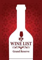 Wine list Grand reserve on a vintage red background vector