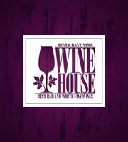 Wine house menu on a grunge style violet background vector