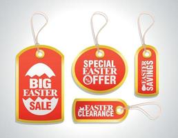 Easter red sale tag set concept design vector