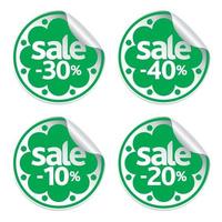 Best Spring sale green stickers set vector