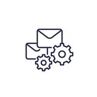 email automation line icon on white vector