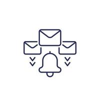 email alert line icon on white vector