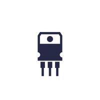 transistor, semiconductor icono en blanco vector