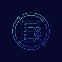 DNA test results icon, linear vector