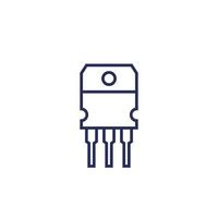 transistor, semiconductor line icon on white vector