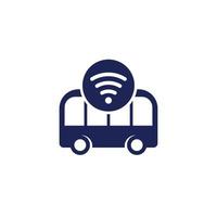 autonomous shuttle bus icon on white vector