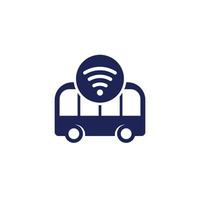 autónomo lanzadera autobús icono en blanco vector