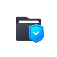 secure folder vector icon with a shield