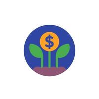 Passive income and growing money vector flat icon