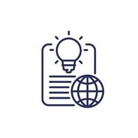 patent or intellectual property line icon vector