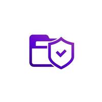 secure folder icon with a shield vector