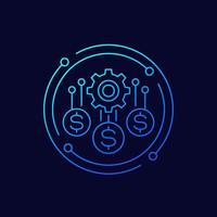 payment processing line icon, vector