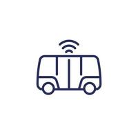 autonomous shuttle bus line icon vector