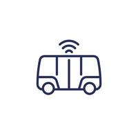 autonomous shuttle bus line icon vector